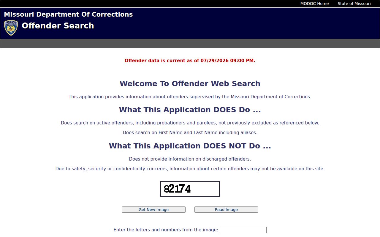 St. Francois County criminal custody record search in Missouri corrections
