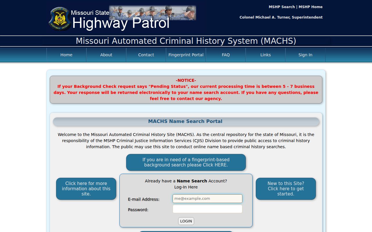 St. Francois County criminal history MACHS name search portal