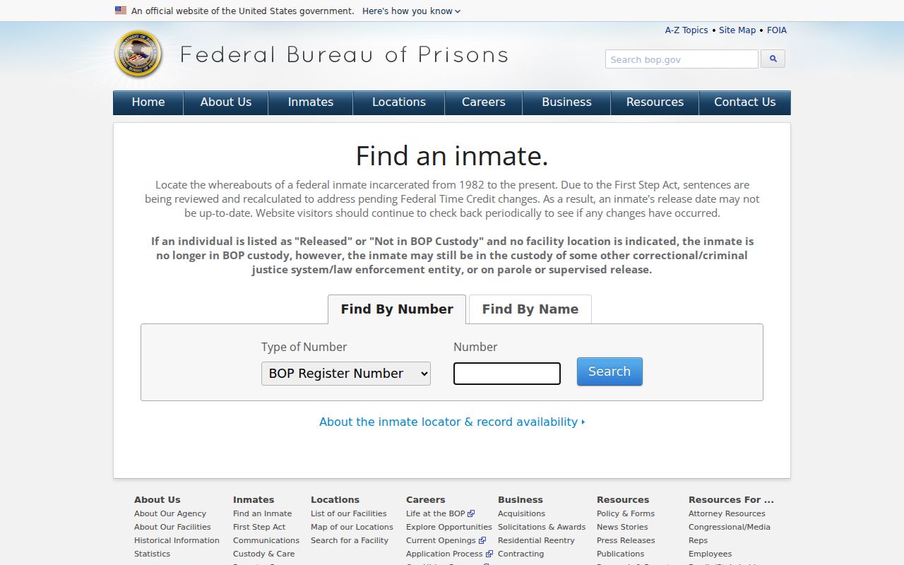St. Francois County federal criminal custody search in BOP records