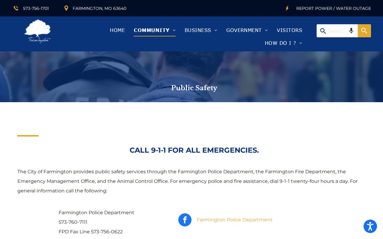 Farmington criminal records public safety and city building